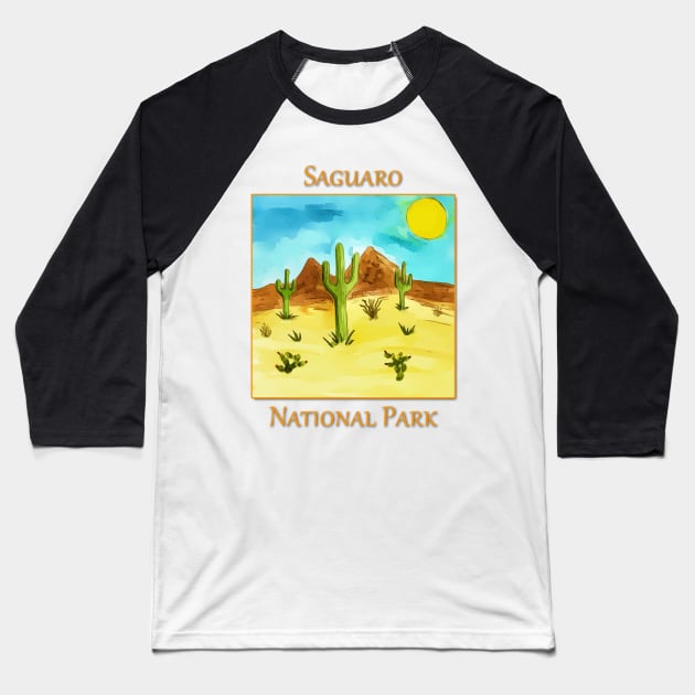 Saguaro National Park Baseball T-Shirt by WelshDesigns